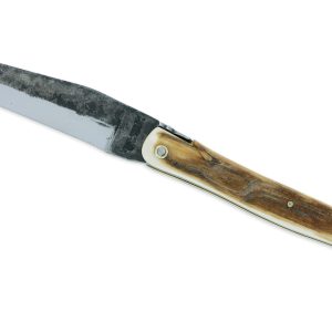 Couteau Laguiole en Aubrac 1 pièce 12cm Plein Manche Croute d’Ivoire de Mammouth Lame Brut de Forge