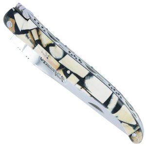 Couteau Laguiole en Aubrac 1 piece 12cm plein Manche Nougatine Mammouth