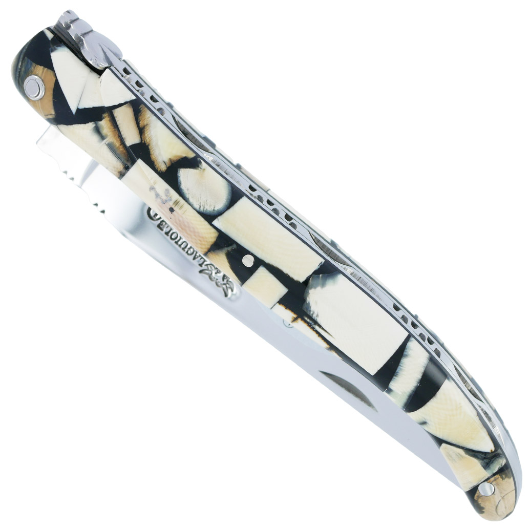 Couteau Laguiole en Aubrac 1 piece 12cm plein Manche Nougatine Mammouth