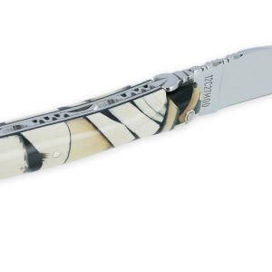 Couteau Laguiole en Aubrac 1 piece 12cm plein Manche Nougatine Mammouth