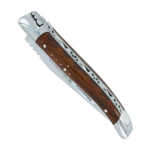 Laguiole en Aubrac Knife 1 pièce Amourette Handle 2 Bolsters Shiny Stainless Steel 10 cm