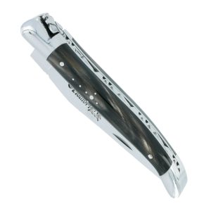 Couteau_Laguiole_en_Aubrac_1_piece_Manche_Buffle_2_Mitres_Inox_brillant_10cm_0
