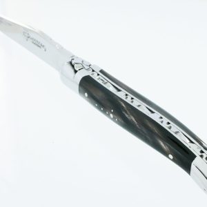 Couteau_Laguiole_en_Aubrac_1_piece_Manche_Buffle_2_Mitres_Inox_brillant_10cm_0