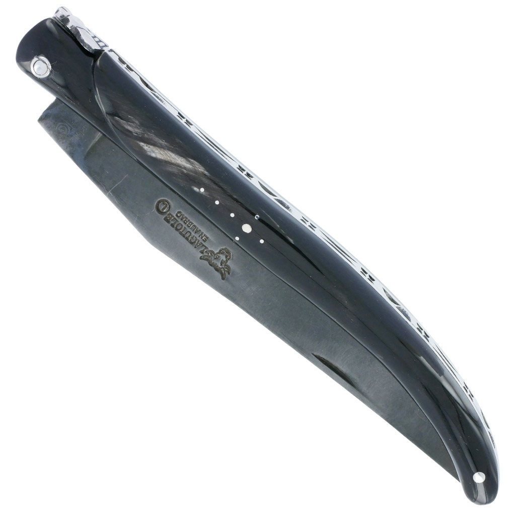 Couteau Laguiole en Aubrac d'Autrefois 1 Pièce 14 cm Buffle Plein Manche Lame Carbone