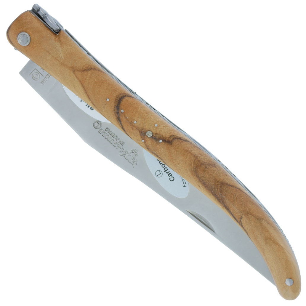 Couteau Laguiole en Aubrac d'Autrefois 1 Pièce 14 cm Olivier Plein Manche Lame Sandvik Brillante