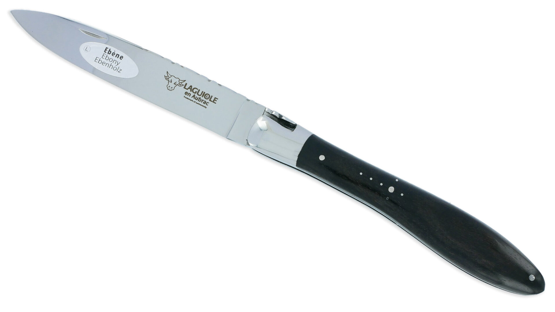 Couteau Laguiole en Aubrac Crocus 1 Pièce 12 cm Ebène 1 Mitre Inox Brillant