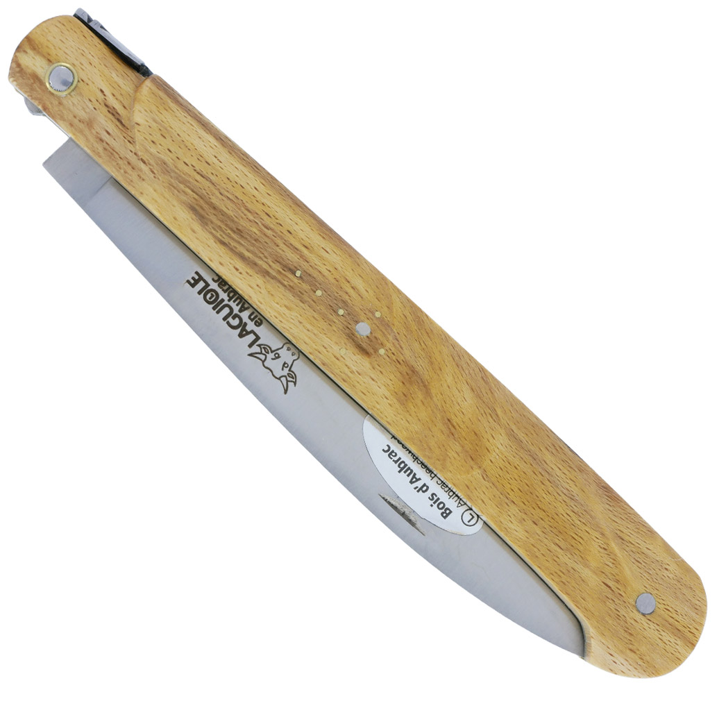 Couteau Laguiole en Aubrac Droit 1 Pièce 13 cm Bois d'Aubrac Plein Manche Lame Inox Brossé