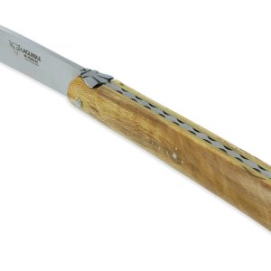 Couteau Laguiole en Aubrac Droit 1 Pièce 13 cm Bois d'Aubrac Plein Manche Lame Inox Brossé