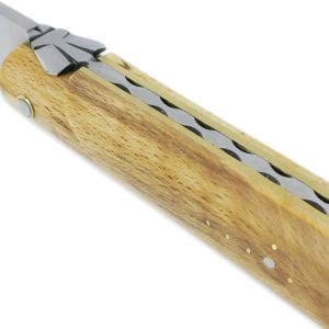 Couteau Laguiole en Aubrac Droit 1 Pièce 13 cm Bois d'Aubrac Plein Manche Lame Inox Brossé