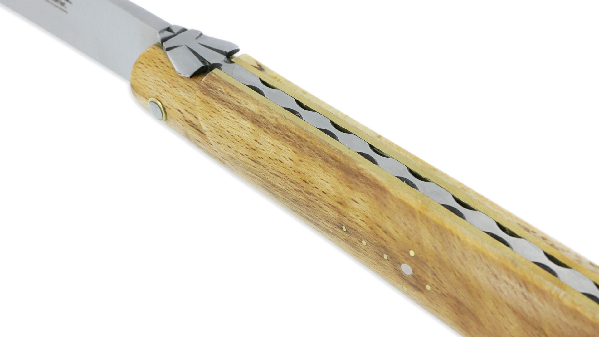 Couteau Laguiole en Aubrac Droit 1 Pièce 13 cm Bois d'Aubrac Plein Manche Lame Inox Brossé