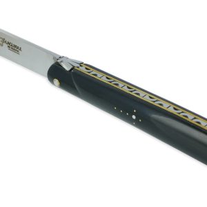 Couteau Laguiole en Aubrac Droit 1 Pièce 13 cm Buffle Plein Manche Lame Inox Brossé