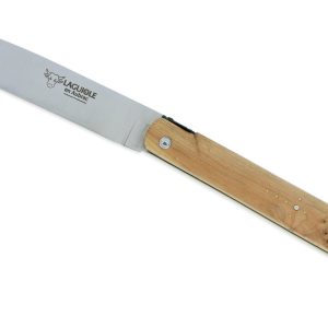 Couteau Laguiole en Aubrac Droit 1 Pièce 13 cm Genévrier Plein Manche Lame Inox Brossé