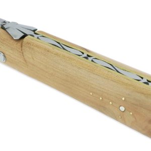 Couteau Laguiole en Aubrac Droit 1 Pièce 13 cm Genévrier Plein Manche Lame Inox Brossé