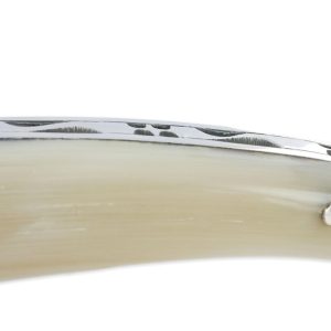 Couteau Laguiole en Aubrac Grande Taille 1 Pièce 13 cm Manche en Pointe de Corne 2 Mitres Inox Brillant