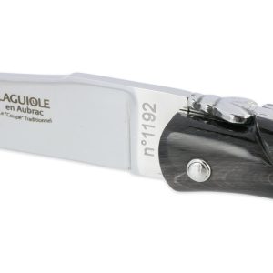 Couteau Laguiole en Aubrac Le Coupé Buffle Origine Porsche Plein Manche 12 cm Finition Brillante