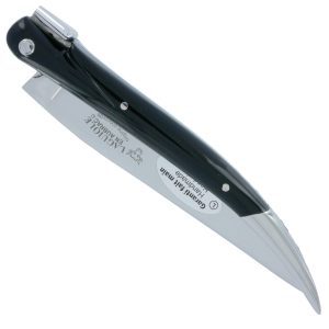 Couteau Laguiole en Aubrac Origine CONCORDE Anniversaire 1 Mitre Corian Noir Finition Brillante