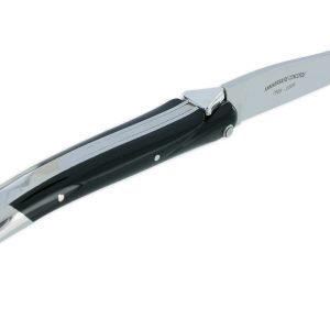 Couteau Laguiole en Aubrac Origine CONCORDE Anniversaire 1 Mitre Corian Noir Finition Brillante