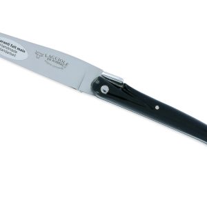 Couteau Laguiole en Aubrac Origine CONCORDE Anniversaire 1 Mitre Corian Noir Finition Brillante
