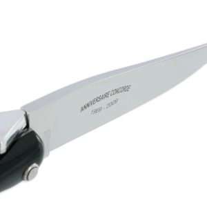 Couteau Laguiole en Aubrac Origine CONCORDE Anniversaire 1 Mitre Corian Noir Finition Brillante