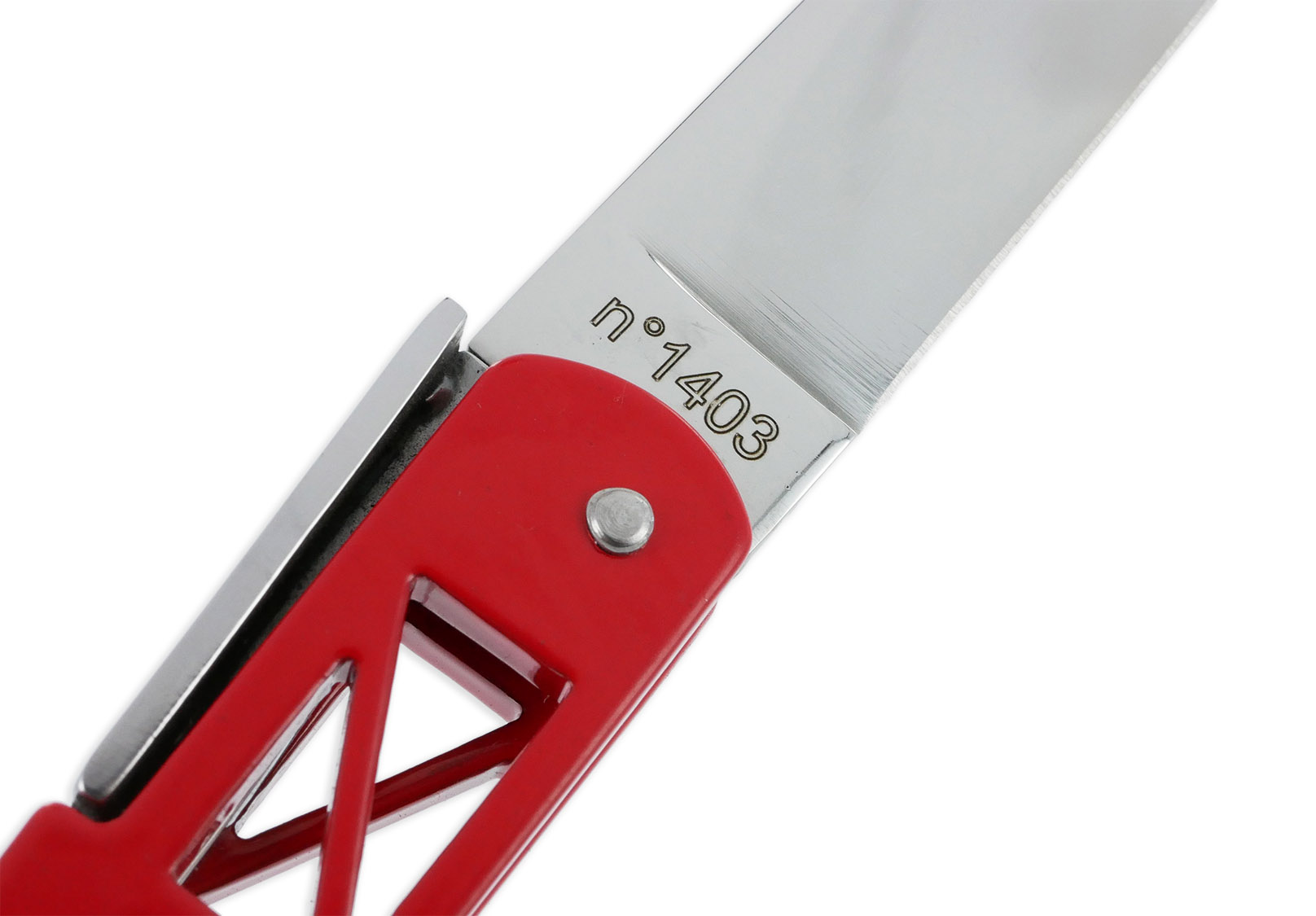 Couteau Laguiole en Aubrac Origine GOLDEN GATE Plein Manche 12 cm Rouge