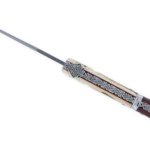 Couteau Laguiole Prestige Créateur 1 Pièce 13 cm Plein Manche en Ivoire de Mammouth et Carbone Lame Damas Pièce Unique
