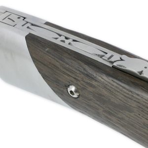 Couteau Le Thiers Chambriard Trappeur Grand Cru Manche en Chêne des Marais (Morta) avec Tire Bouchon 12cm