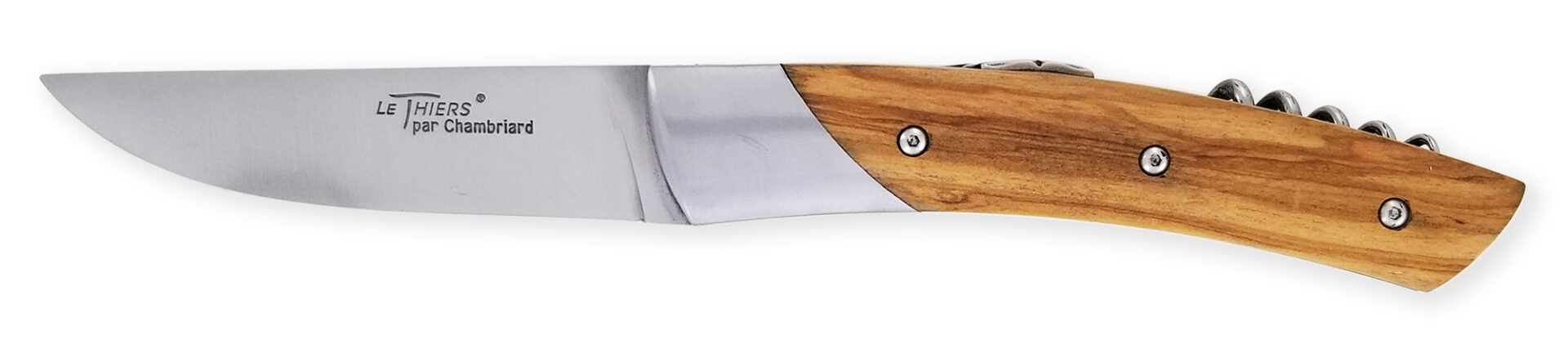 Couteau Le Thiers Chambriard Trappeur Grand Cru Manche en Olivier 12cm
