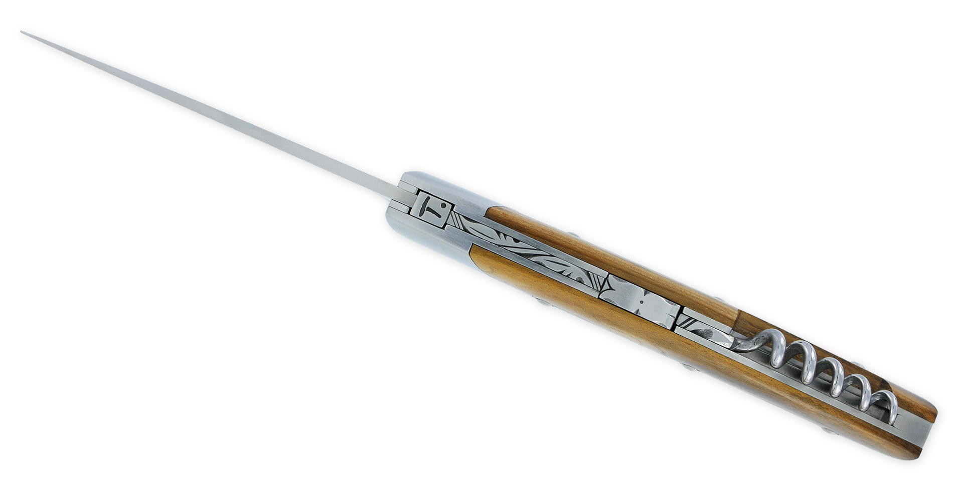 Couteau Le Thiers Chambriard Trappeur Grand Cru Manche en Pistachier avec Tire Bouchon 12cm