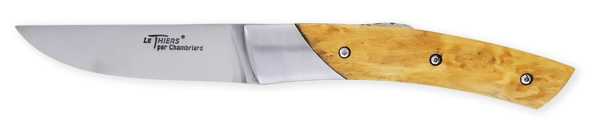 Couteau Le Thiers Chambriard Trappeur Manche en Bouleau de Norvège
