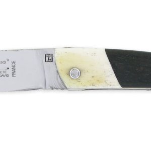 Couteau le Thiers Laguiole Arbalète Double Platines Manche Ebène Mitre OS