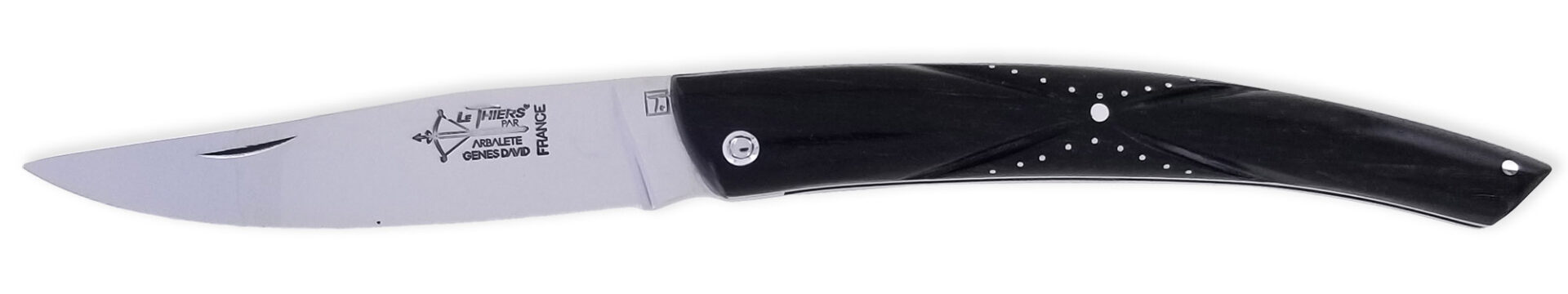 Couteau Le Thiers Laguiole Arbalète Papillon Manche en Ebène 1Pièce 12cm