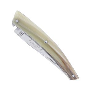Couteau Le Thiers Laguiole Arbalète Plein Manche en Pointe de Corne ( Très Petit Couteau 8 cm)