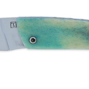 Couteau le Thiers Laguiole Arbalète Plein Manche Os Bleu