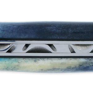Couteau le Thiers Laguiole Arbalète Plein Manche Os Bleu