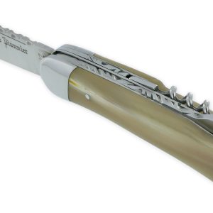Couteau Pliant Douris-Chastel Le Pionnier Multi Lames 3 Pièces Corne Blonde 11cm