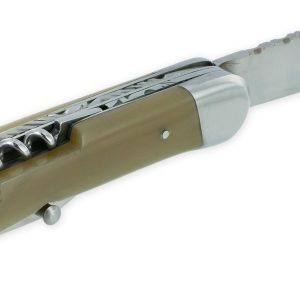 Couteau Pliant Douris-Chastel Le Pionnier Multi Lames 3 Pièces Corne Blonde 11cm