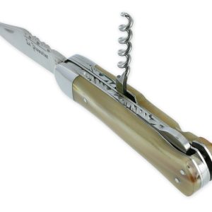Couteau Pliant Douris-Chastel Le Pionnier Multi Lames 3 Pièces Corne Blonde 11cm