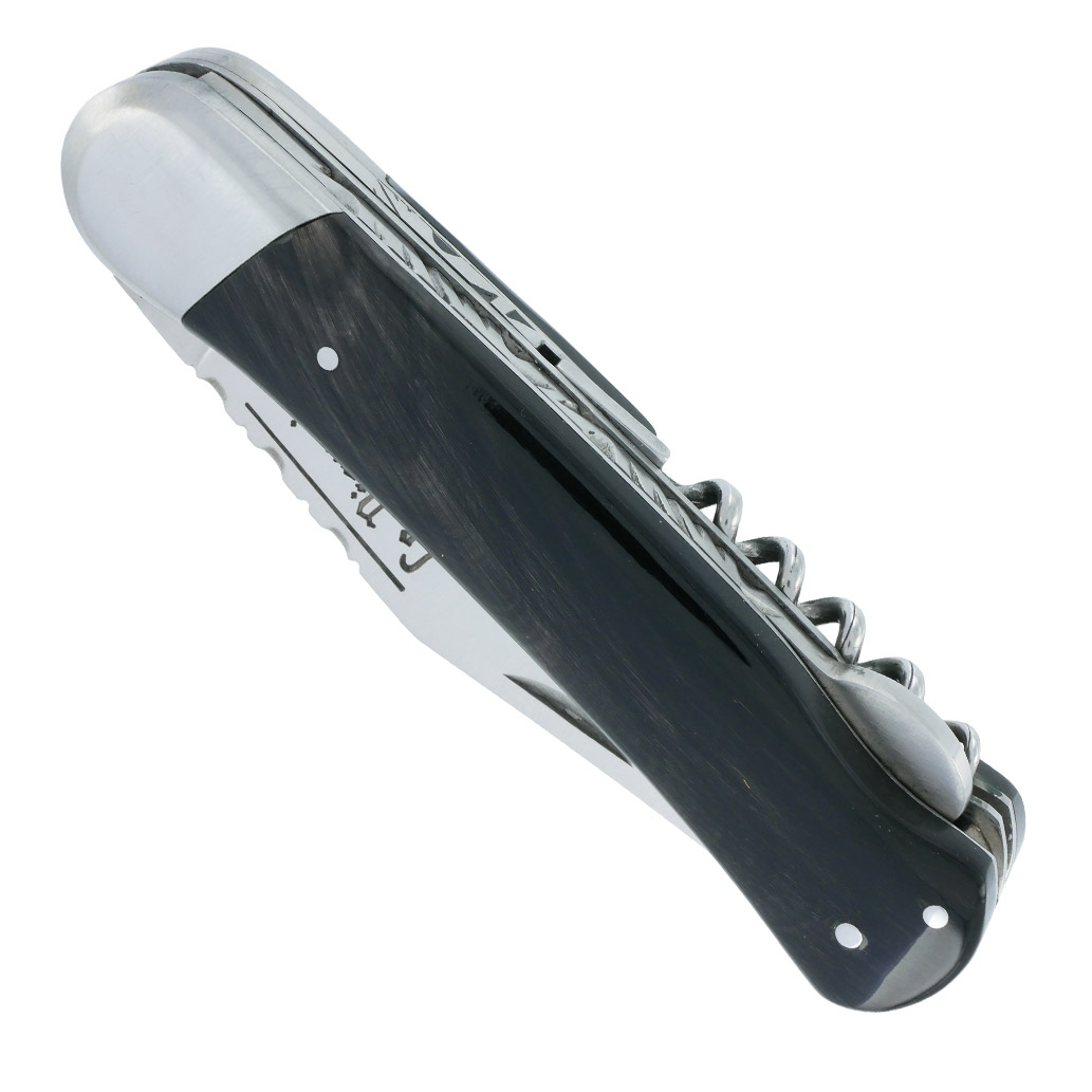 Couteau Pliant Douris-Chastel Le Pionnier Multi Lames 3 Pièces Corne Noire 11cm