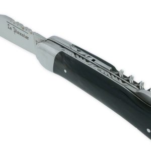 Couteau Pliant Douris-Chastel Le Pionnier Multi Lames 3 Pièces Corne Noire 11cm