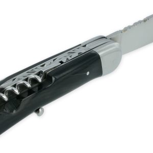 Couteau Pliant Douris-Chastel Le Pionnier Multi Lames 3 Pièces Corne Noire 11cm