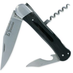 Couteau Pliant Douris-Chastel Le Pionnier Multi Lames 3 Pièces Corne Noire 11cm