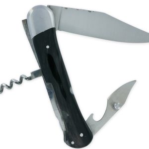 Couteau Pliant Douris-Chastel Le Pionnier Multi Lames 3 Pièces Corne Noire 11cm