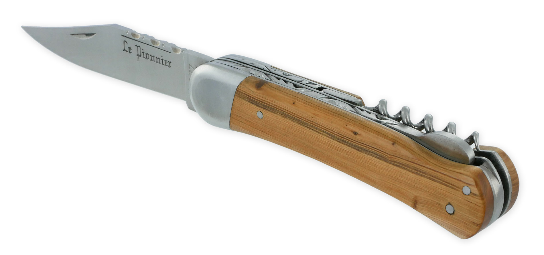 Couteau Pliant Douris-Chastel Le Pionnier Multi Lames 3 Pièces Genévrier 11cm