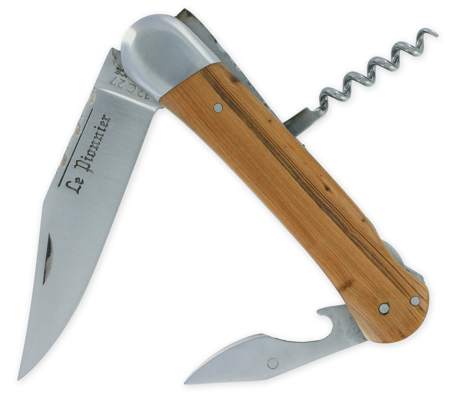 Couteau Pliant Douris-Chastel Le Pionnier Multi Lames 3 Pièces Genévrier 11cm
