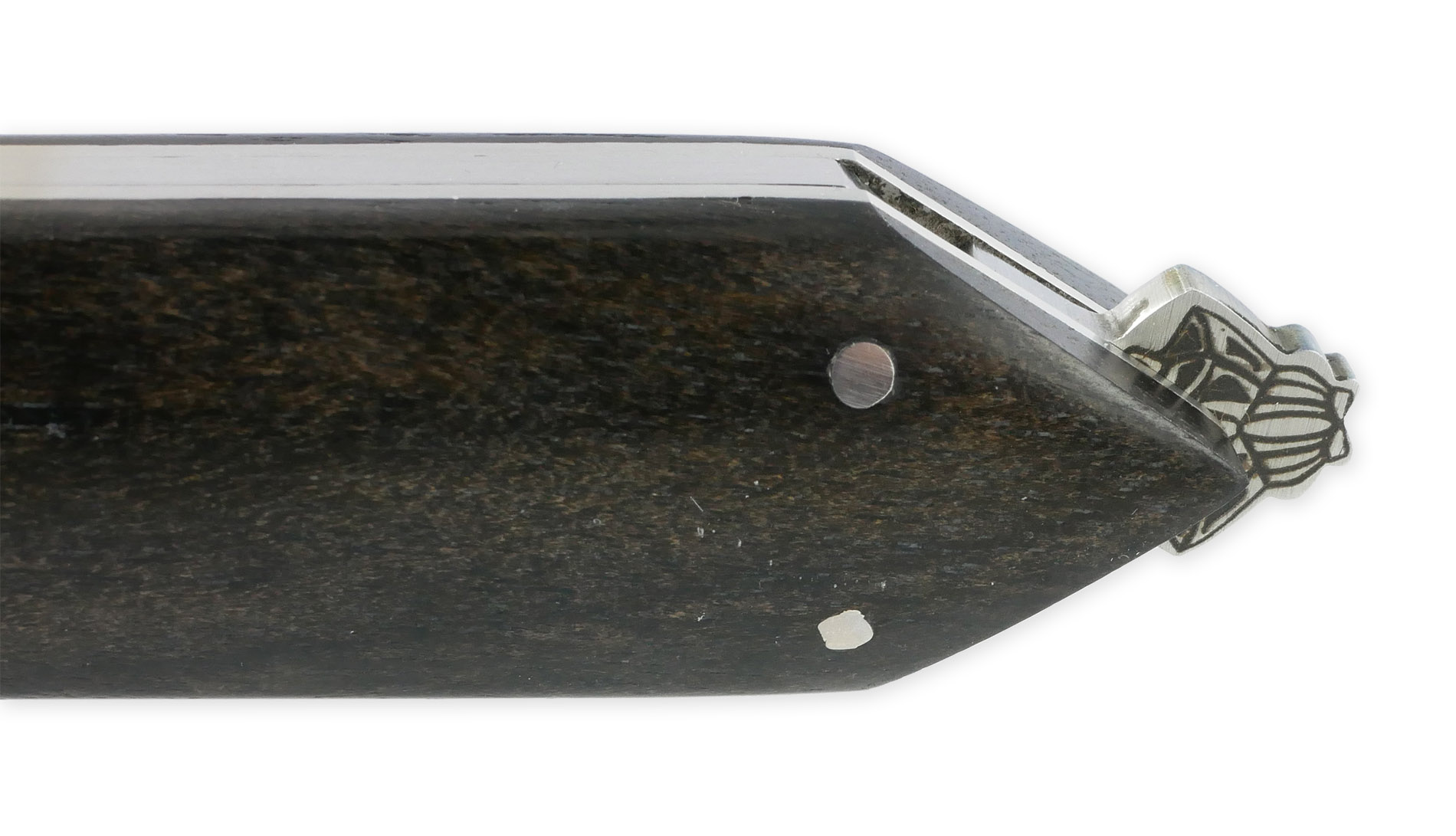 Couteau Pliant Laguiole en Aubrac "Le Bee-Back" en Ebène Plein Manche Finition Brossé