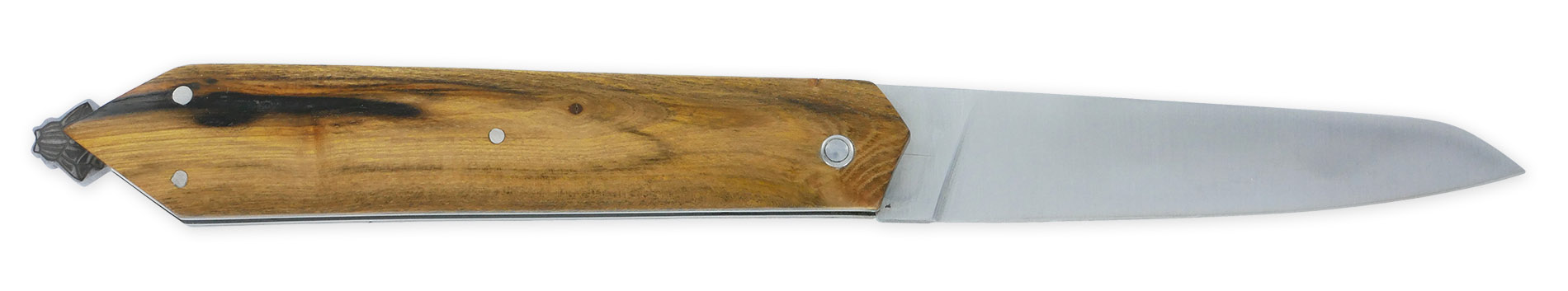Couteau Pliant Laguiole en Aubrac "Le Bee-Back" en Pistachier Plein Manche Finition Brossé