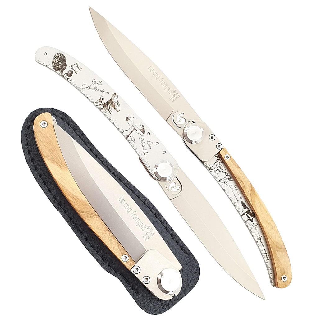 Le Coq Français knife MUSHROOMS with Handle Olivewood