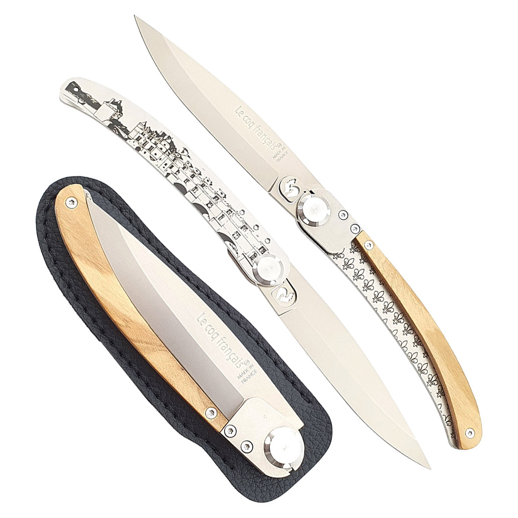 Le Coq Français knife CASTELS with Handle Olivewood