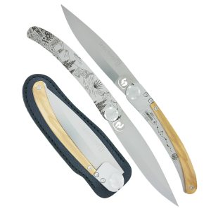 Le Coq Français knife COMPOSTELLE with Olivewood Handle