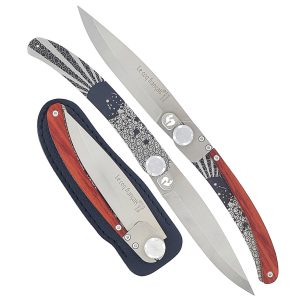 Le Coq Français knife RISING SUN with Red Heart Wood Handle
